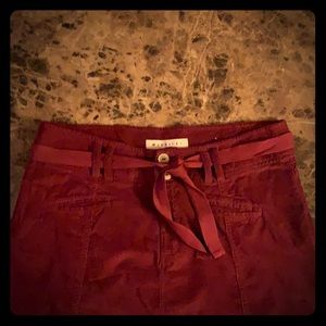 Stretch Corduroy Skirt w/ Belt